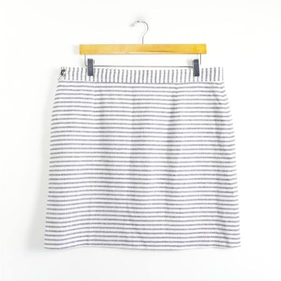 Brooks Brothers linen cotton blend striped mini skirt nautical resort vacation - Picture 2 of 8
